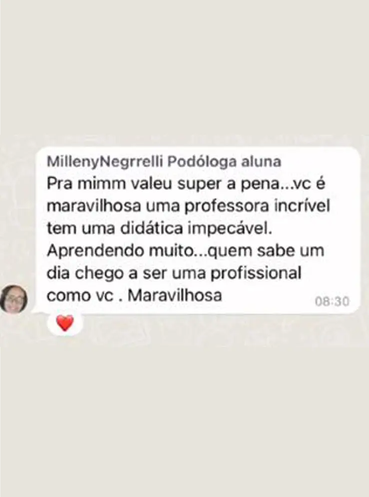 Depoimento de aluna Podocure